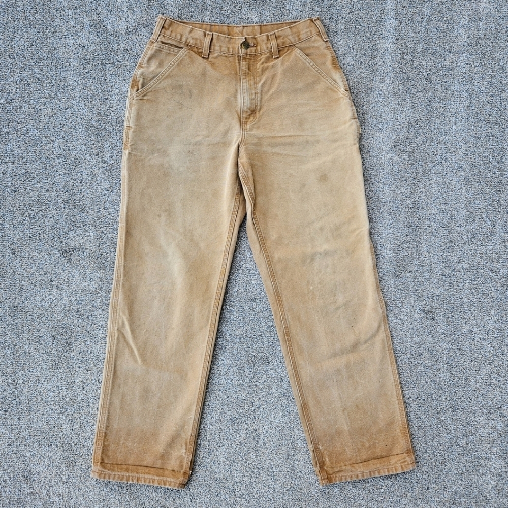 Carhartt B11-BRN Canvas Carpenter Pants Workwear Loose Original Fit Mens 31x32